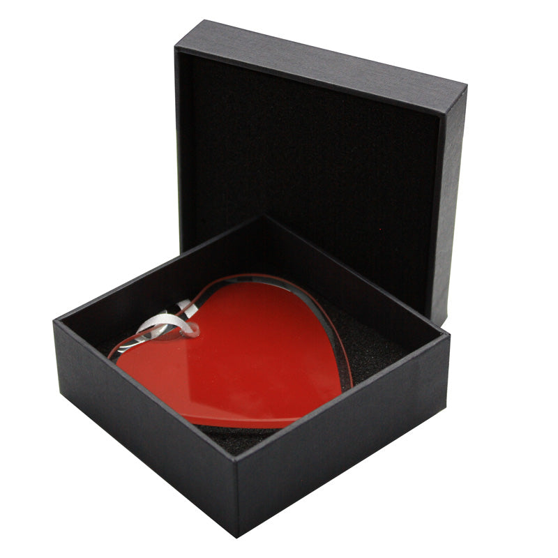 Glass Ornament Red Heart W Bevel 3.25