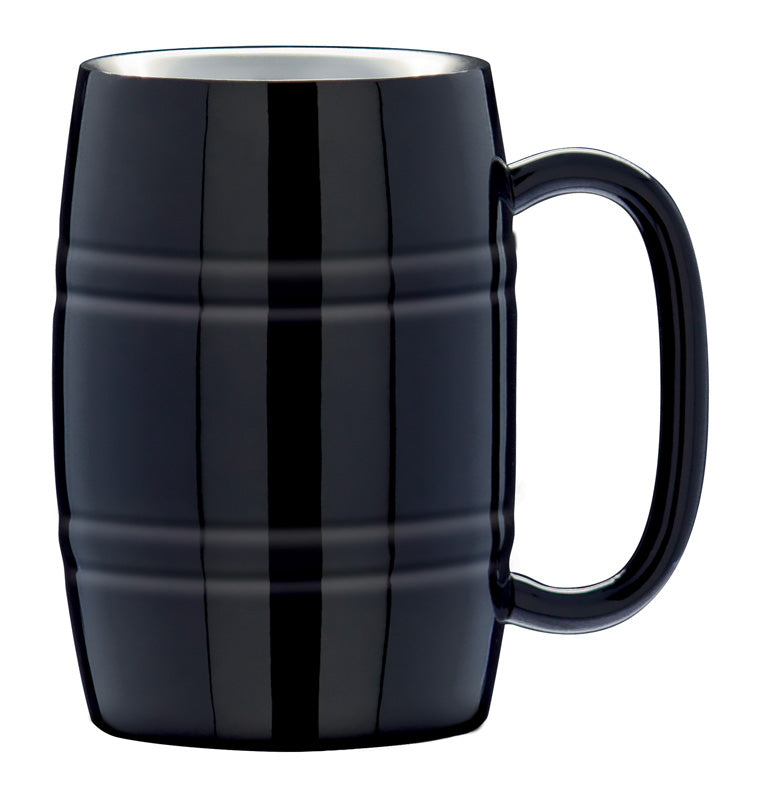 14 oz Double Wall Beer Mug, Black – main view