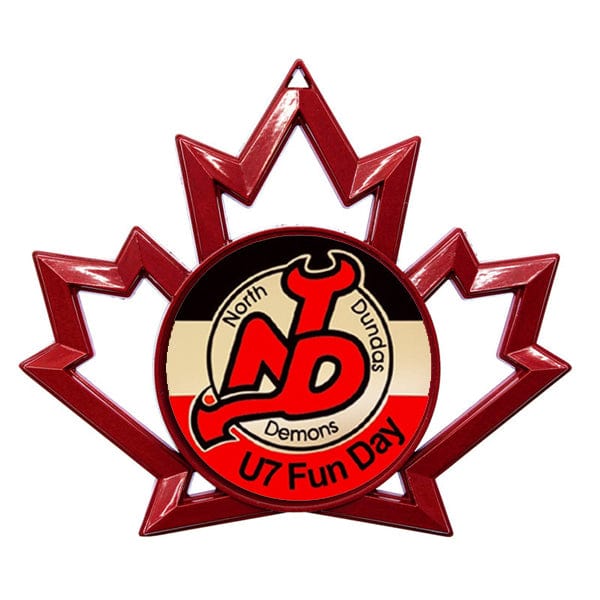 Maple Leaf Wide red Logo insert medallion 4 inch