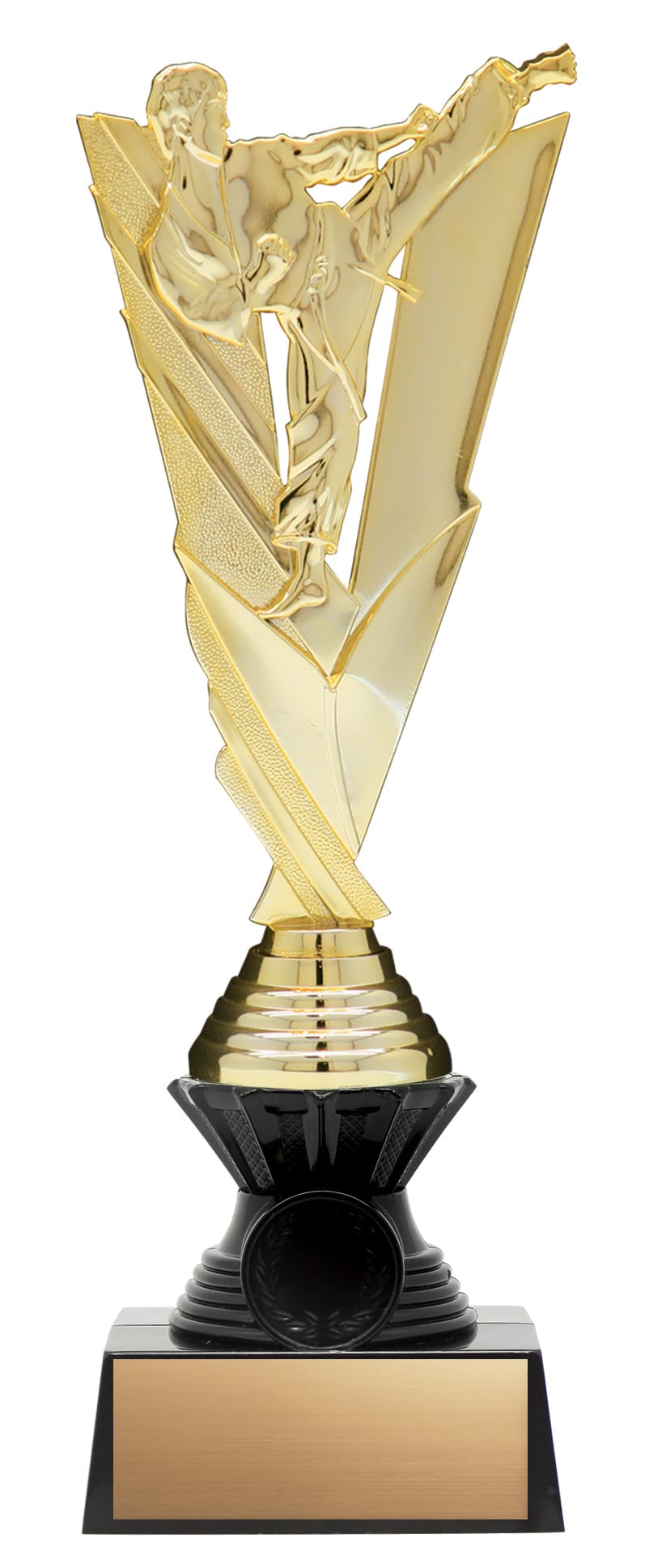 Martial Arts Figure on Black Riser, Victory Series, Gold, 10 1/2