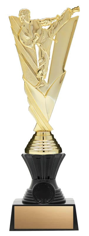 Martial Arts Figure on Black Riser, Victory Series, Gold, 11