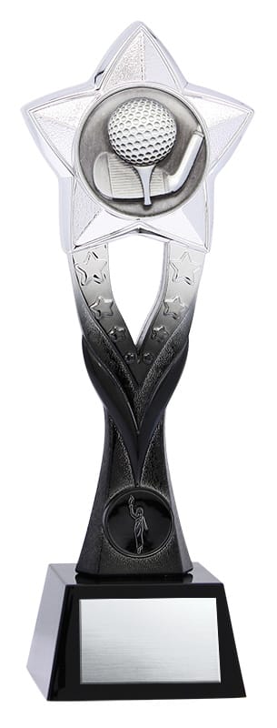 Matrix Sport Theme Meridian Star Trophy, Black and Silver, 10 1/4