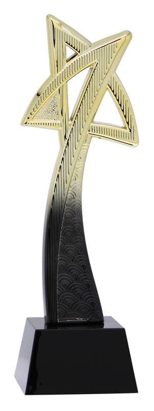 Meridian Star Fusion Black/Bright Gold Resin Award 10 1/4