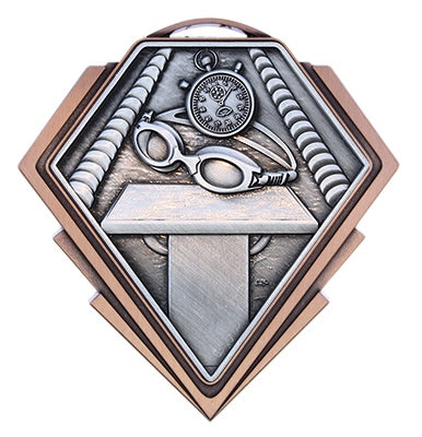 Diamond Series Swimming Medal – view 4