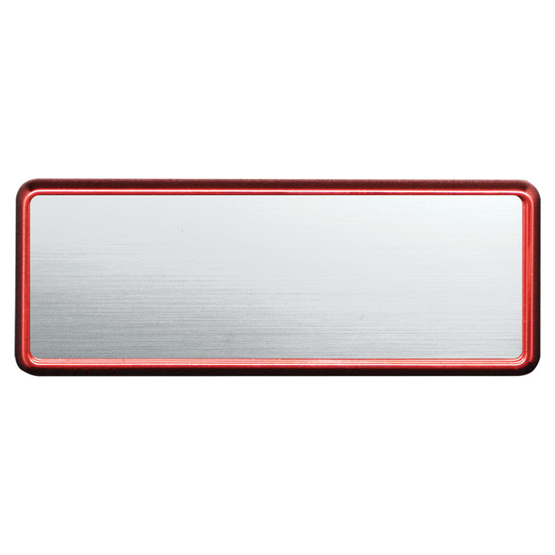 Contempo Series Rectangle Name Badge with Pin Back hardware, 3.25