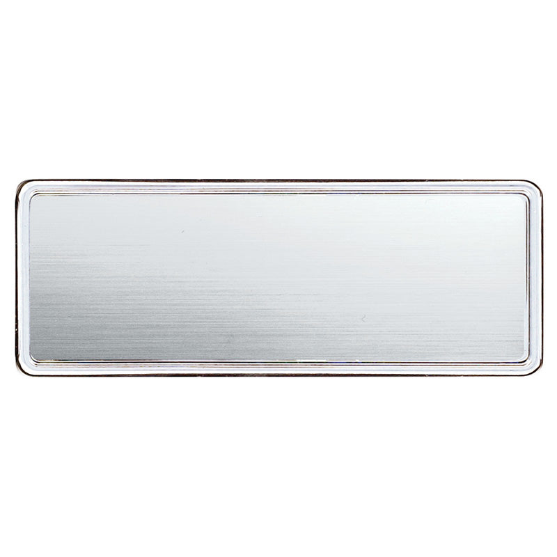Contempo Series Rectangle Name Badge with Pin Back hardware, 3.25