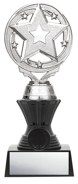 Nexus Twister Base Black with Silver Star Victory, Short Column, 8 1/2