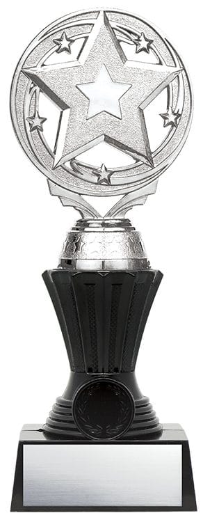 Nexus Twister Base Black with Silver Star Victory, Tall Column, 8 1/2