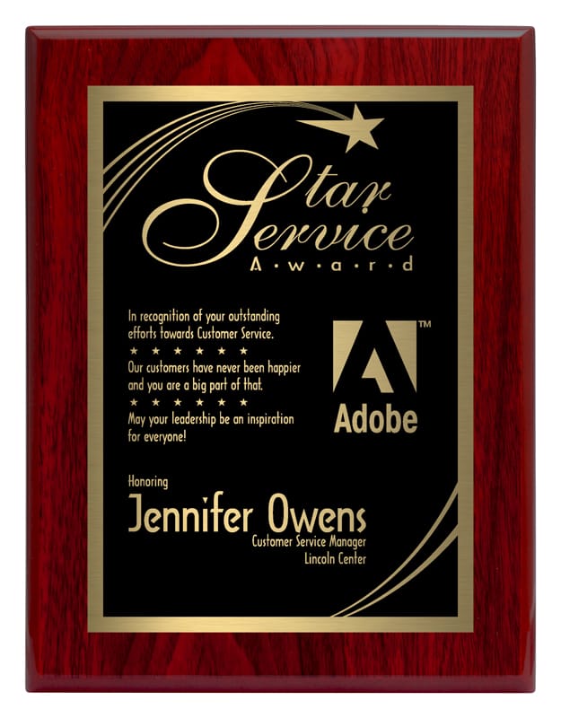 Piano Finish Plaques - Custom (A2891) Plaque Quest Awards - Plaque