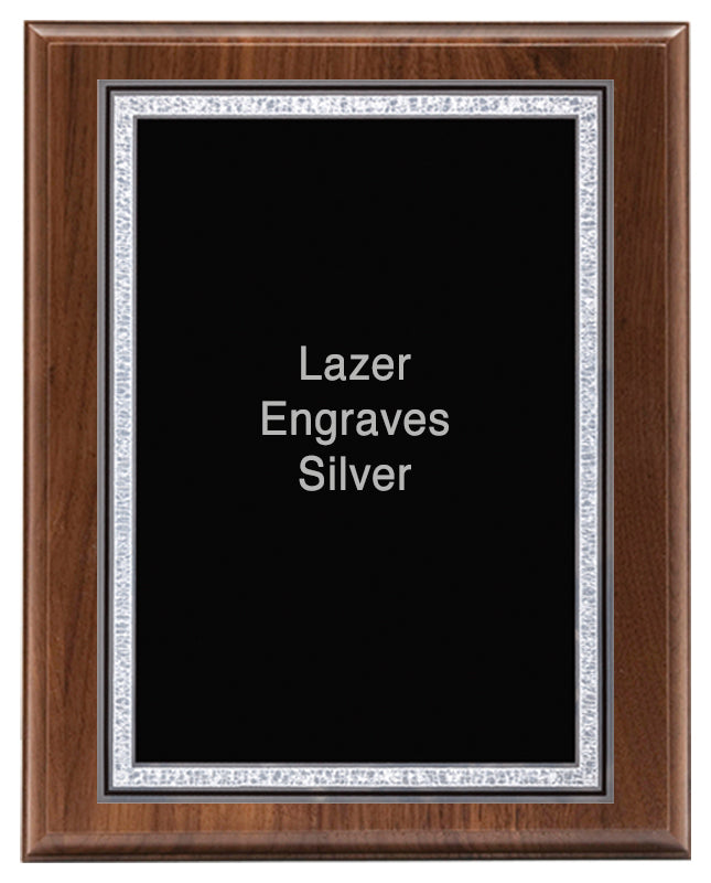 Border Series Walnut Plaque with Plate, 6