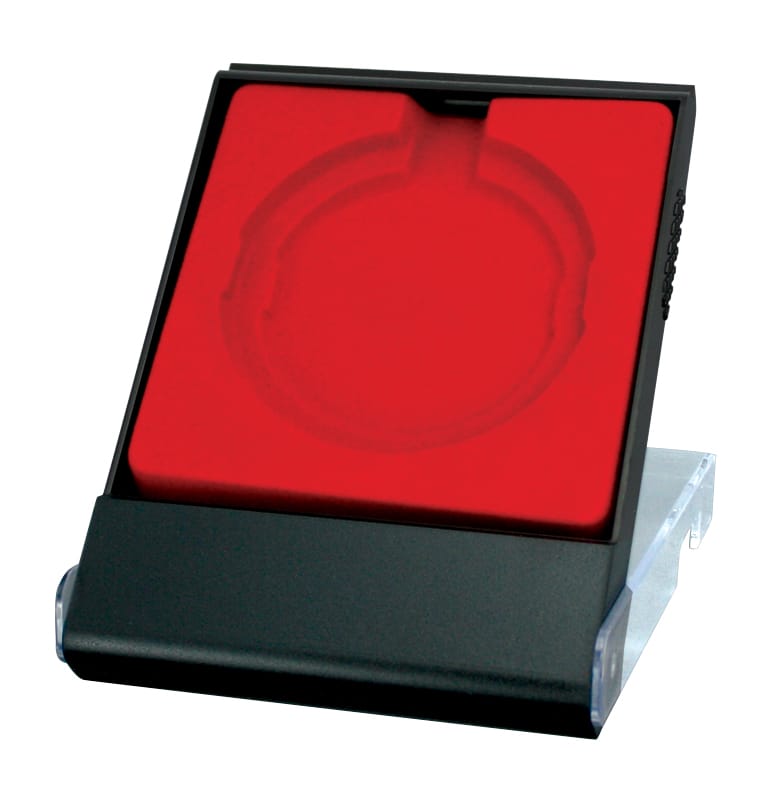 Presentation Medal Case, Black/Red, Smooth Front Display Case Caldwell Recognition