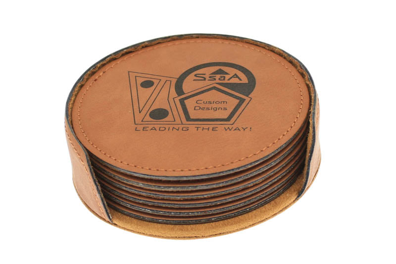 Rawhide Coasters Round, Set of 6 – main view