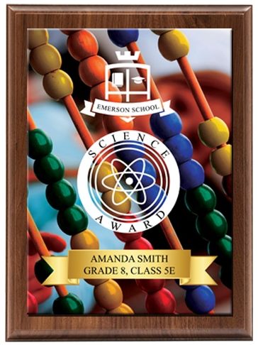 Classic Series Walnut Plaque with Sublimated Plate 6