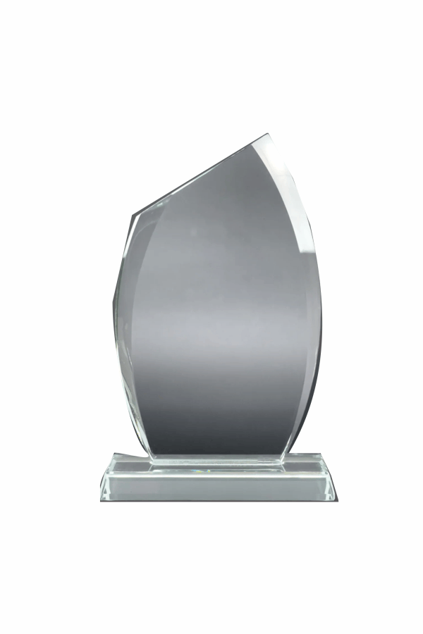 Promo Glass - Modern Flame Shape - RS Glass Award Discount Trophy