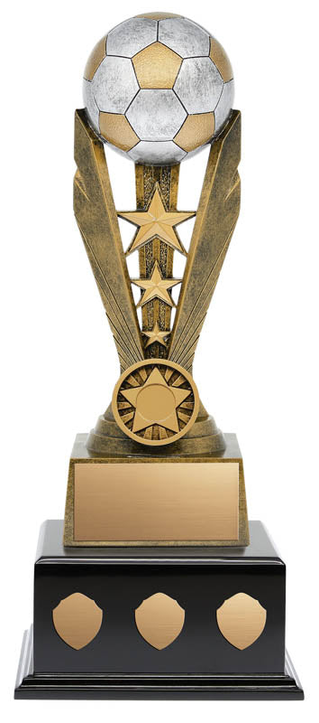 Soccer Zenith Resin ON Wood Base 17 5