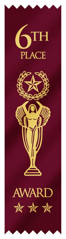 Ribbon Generic - Placement Ribbon 1st - 6th Place (A2960) 6th Place - Burgundy Ribbon PDU