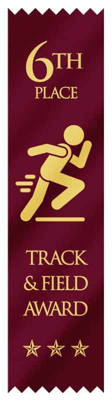Ribbon Track - Placement Ribbon 1st - 6th Place (A2955) 6th Place - Burgundy Ribbon PDU