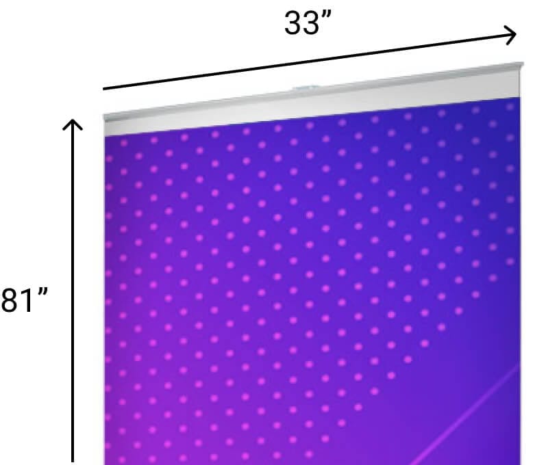 Roll Up / Pop Up Banner with Stand - 33.5 X 82 Signs SGA Grp