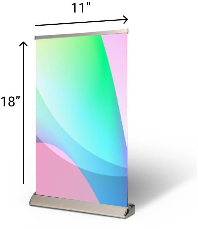 Roll Up / Pop Up Table Top Banner with Stand - 11x18 Signs SGA Grp