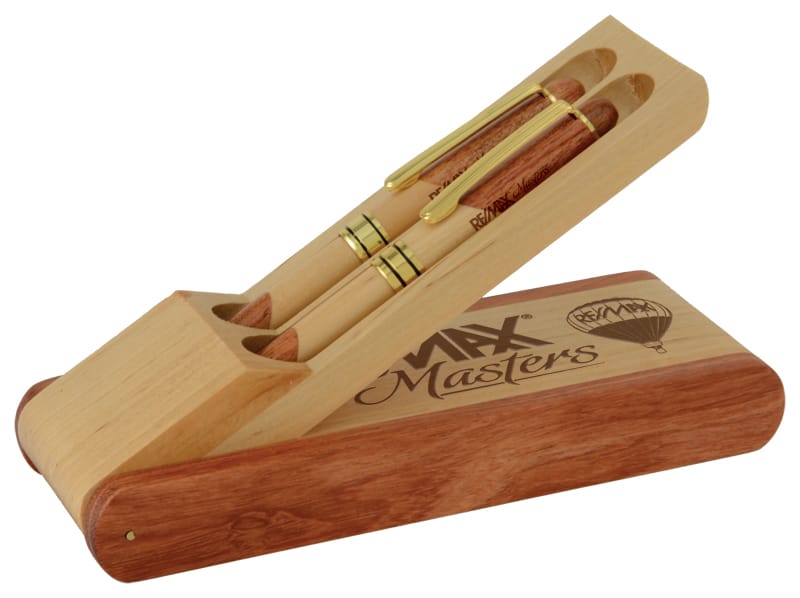 Rosewood & Maple Pen Set & Box (A11725) Pen PDU