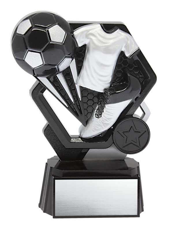Soccer Thunder, Black/Silver Resin Award 5 3/4