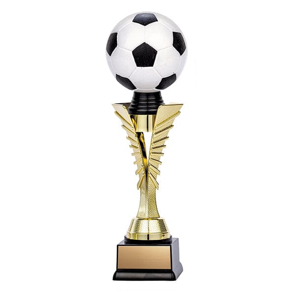 Soccer 3D Twister Bright gold trophy 10 1/2 inch–11 1/2 inch