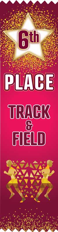 Track & Field award ribbon 6th Place