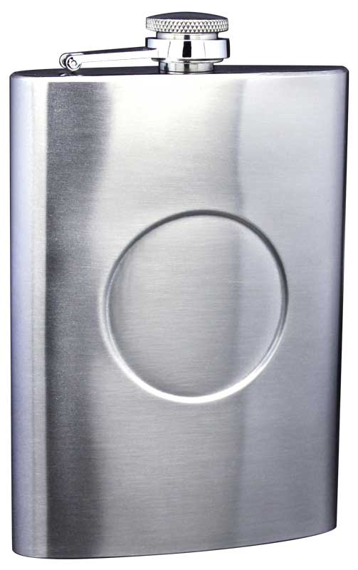 8 oz Flask, Stainless Steel with 2