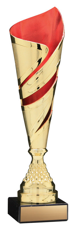 Fire & Ice Series Plastic Cup with Riser on Marble Base, Gold/Red – view 2