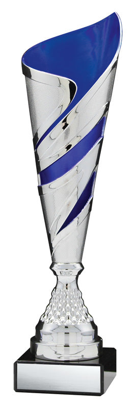 Fire & Ice Series Plastic Cup with Riser on Marble Base, Silver/Blue – view 2