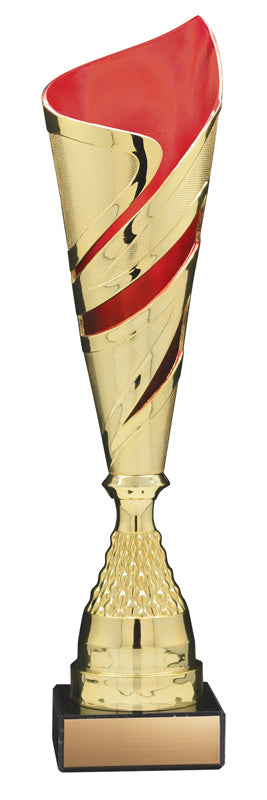 Fire & Ice Series Plastic Cup with Riser on Marble Base, Gold/Red – view 3