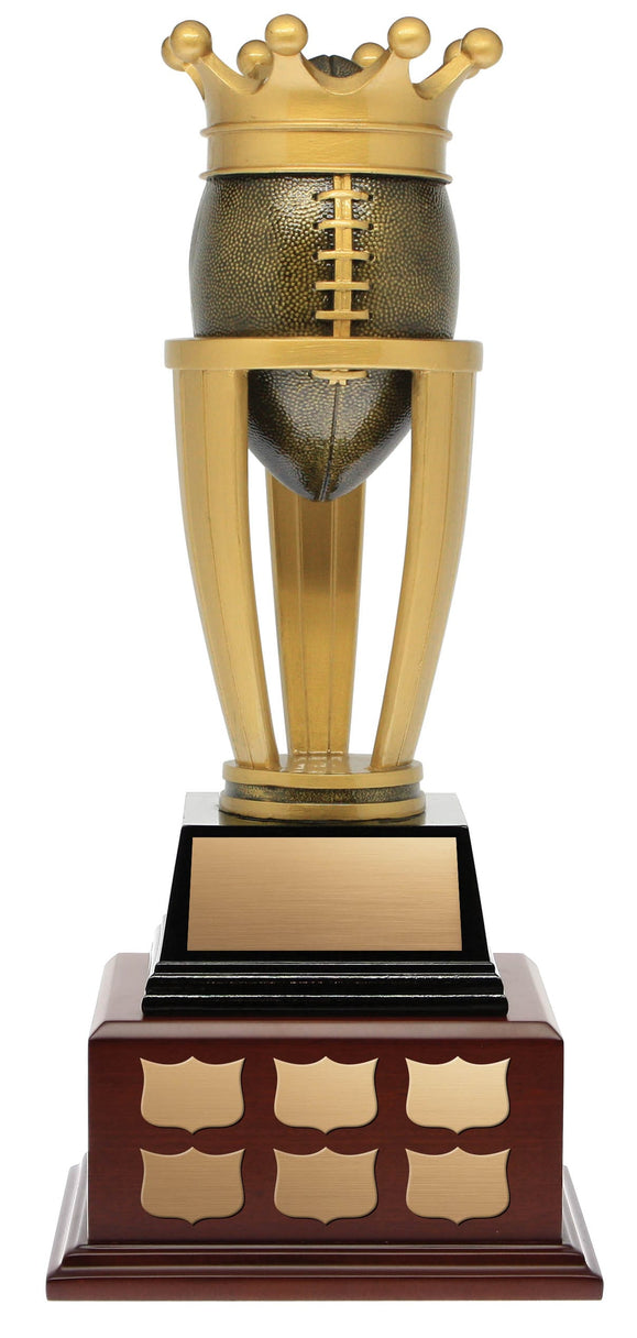 Titan Series Resin Fantasy Football on Annual Mahogany Base, 14