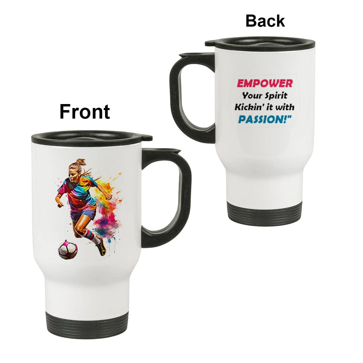 Travel Mug - 14oz with Your Personalized Colour Image, with Easy-Grip Handle (A5127) Travel Mug Quest Awards - Travel Mug