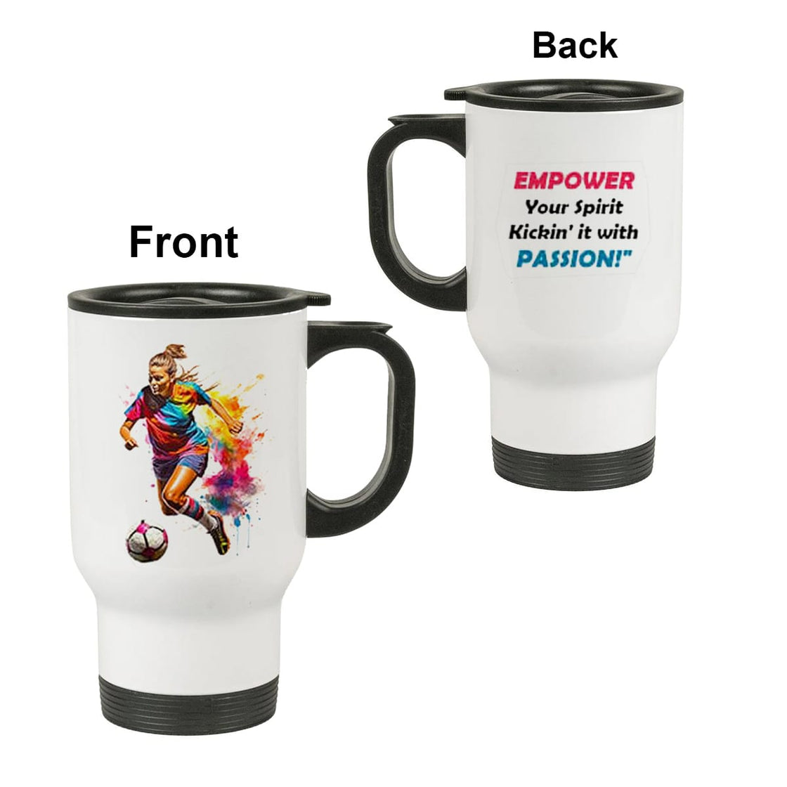 Travel Mug - 14oz with Your Personalized Colour Image, with Easy-Grip Handle (A5127) Travel Mug Quest Awards - Travel Mug