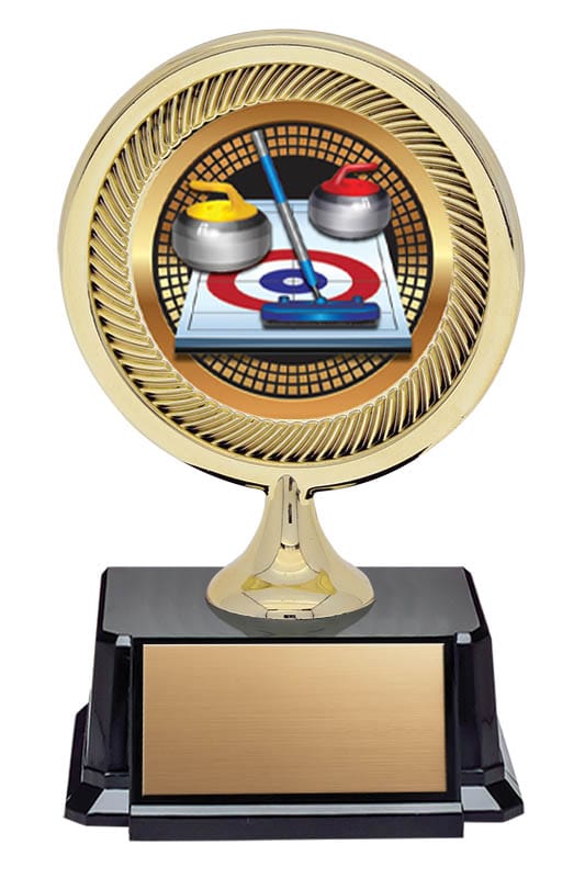 Economy Curling Trophy on Base – 4 1/2