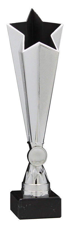 Graphite Series Plastic Star on Marble Base, Silver/Black – main view