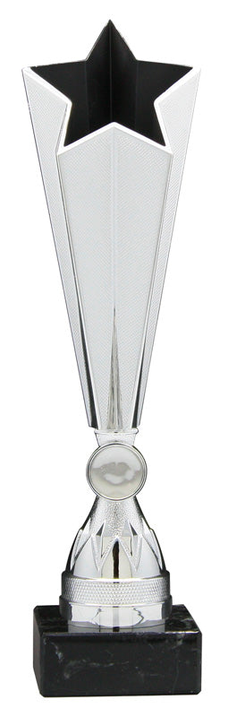 Graphite Series Plastic Star on Marble Base, Silver/Black – view 2