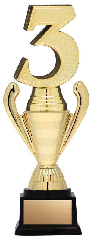Twister Series, Cup Riser with 3D Gold 3rd, 8.75