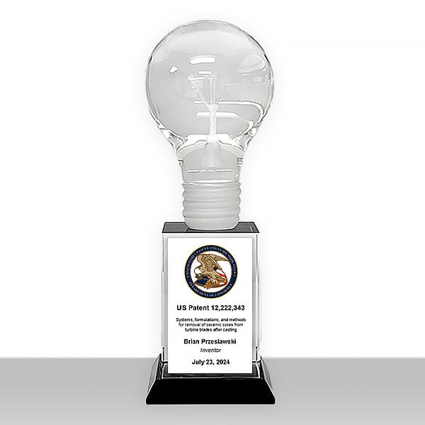 Crystal Pioneer 3D Light Bulb United States Patent Inventor award 8 inch