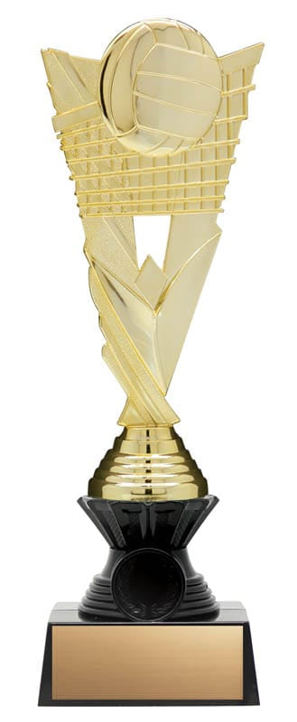 Volleyball Figure on Black Riser, Victory Series, Gold, 10 1/2