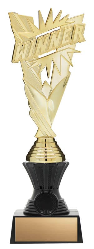 Winner Figure on Black Riser, Victory Series, Gold, 11