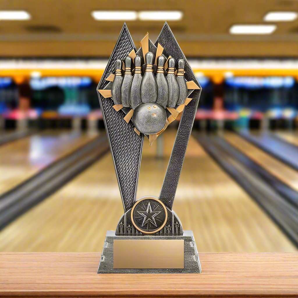 Bowling 10 Pin trophy Peak 6 3/4 inch–8 3/4 inch