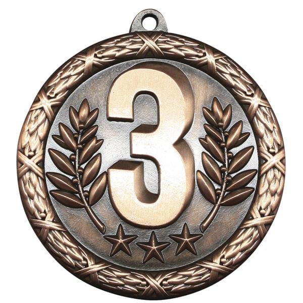 Academic 3rd Place medallion Classic Heavyweight Medals 2 1/2 inch