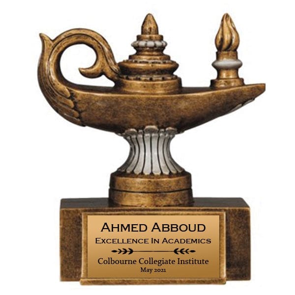Academic Lamp of Knowledge Solid trophy