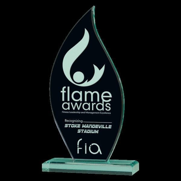 Flame acrylic award 7 3/4 inch–11 1/8 inch