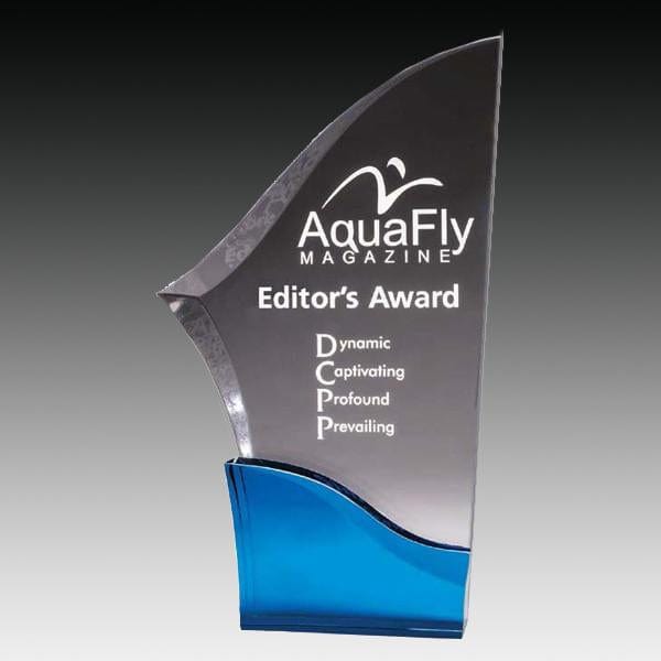 Prism Blade blue acrylic award 9 1/2 inch–10 1/2 inch