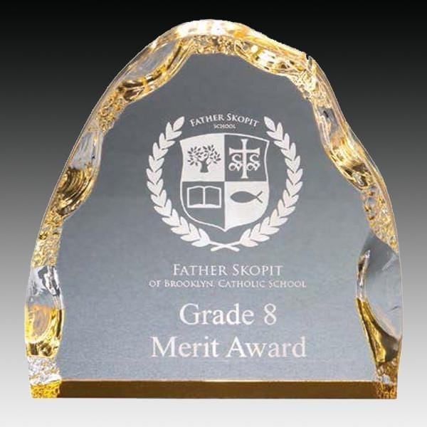 Prism Iceberg gold acrylic award 4–5 inch