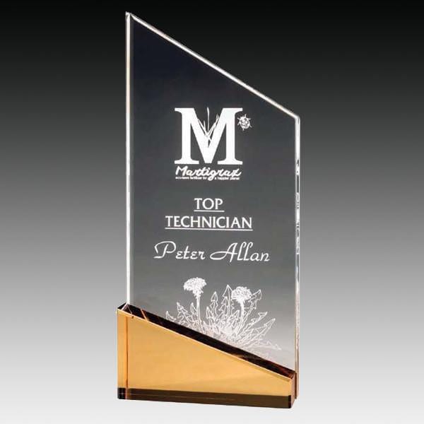 Prism Slope gold acrylic award 9–10 inch