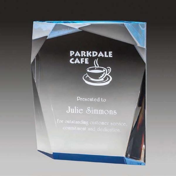 Prism Square blue acrylic award 5–6 inch