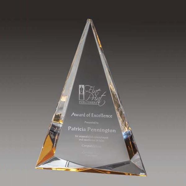 Prism Triangle gold acrylic award 8–9 inch